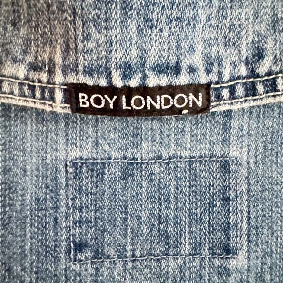 Vintage Boy London Denim PAtchowrk  Distressed Jacket M - Picture 8 of 8